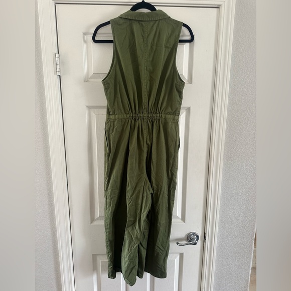 Madewell green Sleeveless Collar capris jumpsuit romper utility size women’s 2 - Picture 4 of 5